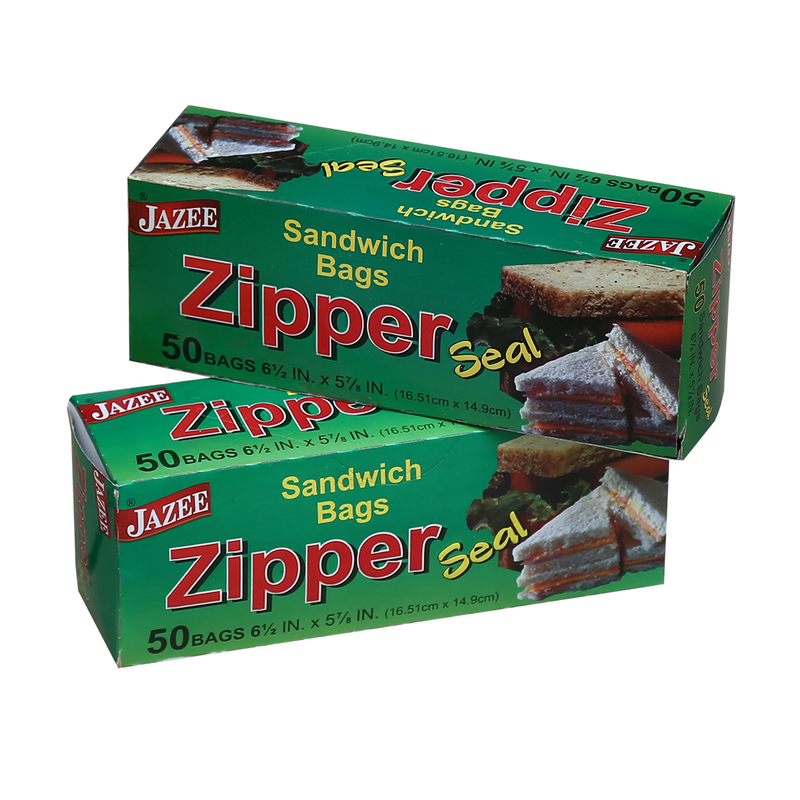 Zipper Seal Sandwich Bags 50 Bags