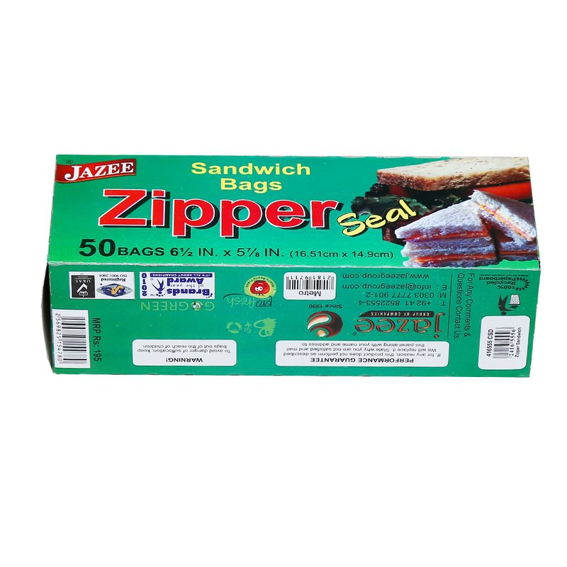 Zipper Seal Sandwich Bags 50 Bags