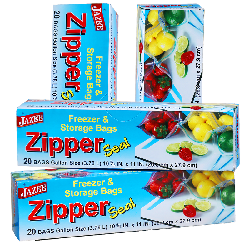 Zipper Seal Freezer & Storage Bags Large 20 Bags