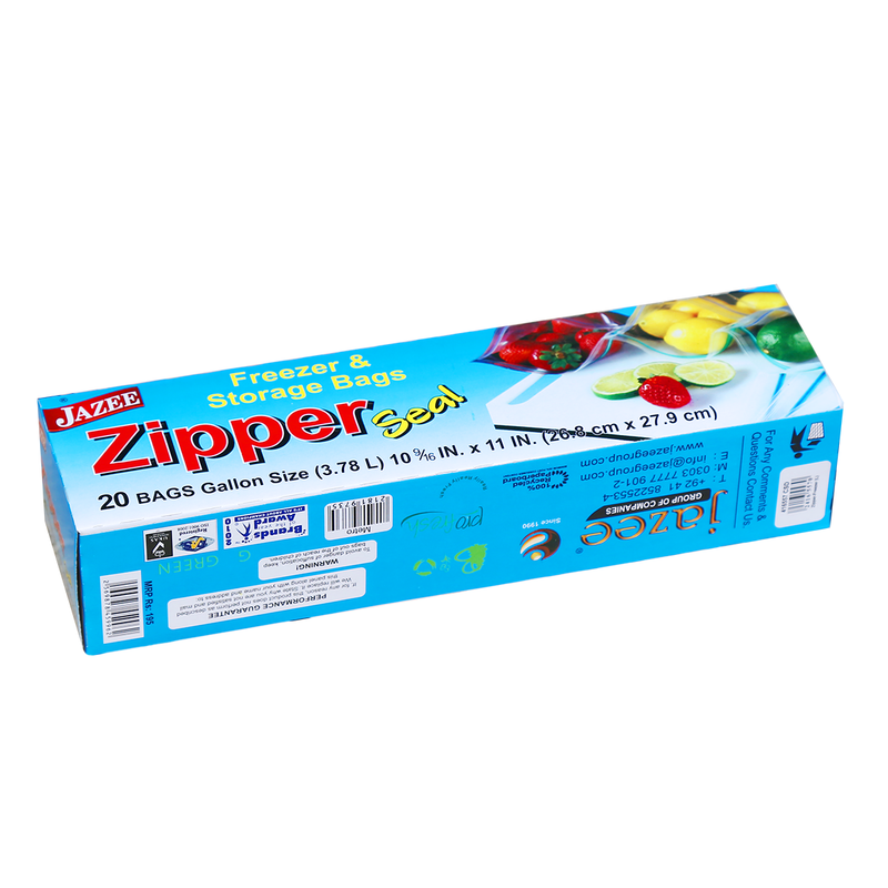 Zipper Seal Freezer & Storage Bags Large 20 Bags