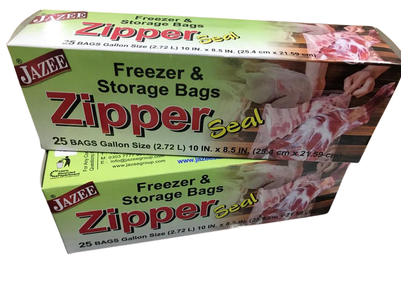 Zipper Seal Freezer & Storage Bags Medium 25 Bags